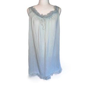 Vintage 1960s Blue Nylon Shirey Babydoll Nightgown Dress Lingerie Size 11/12